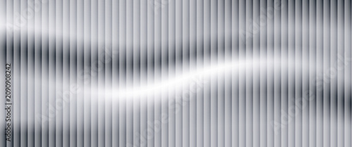 Obraz na plátne Silver metal ribbed with glass tech and flowing horizontal wave