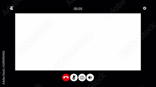 Video Call Overlay Background Effect, Video call screen display template on transparent background, video call chat conferencing animation , conference call recording time animation for Online meeting