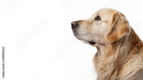 Bild auf Leinwand Cute domestic golden retriever dog pet profile head portrait isolated on a trans