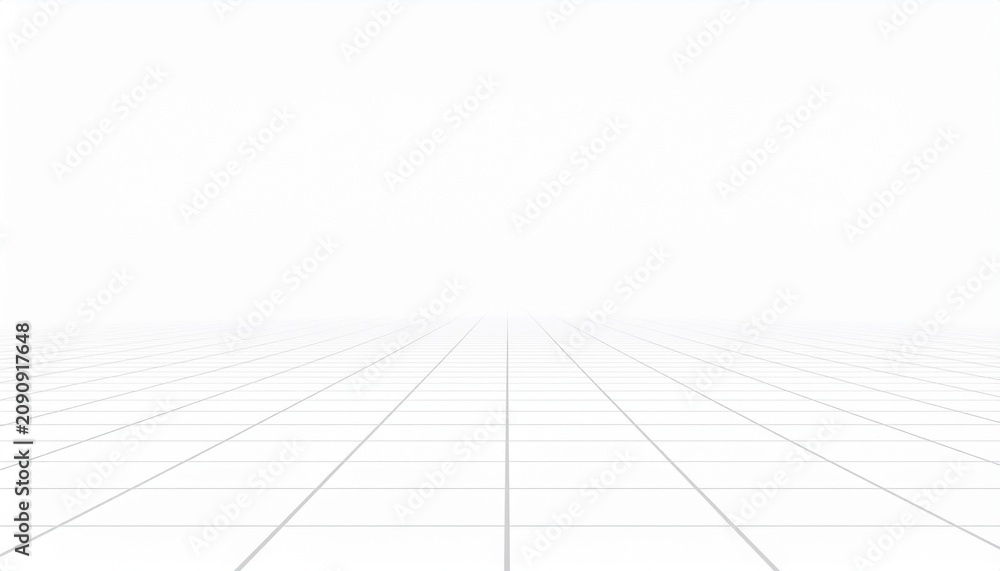 Fototapeta premium Abstract White Wall Background with Curved Lines and Blue Perspective Design for Modern Business Architecture Interior Technology Illustration