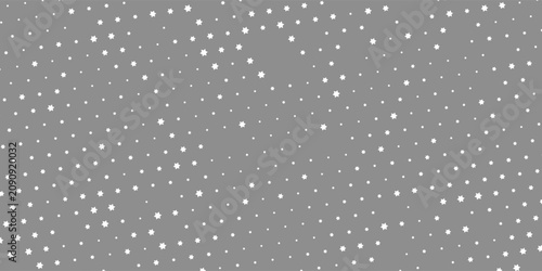 Falling snowflakes on transparent background. Glitter banner for greeting card, banner, invitation. Christmas pattern. Vector illustration