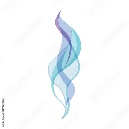 Принти на полотні Abstract smoke waves creating a dynamic, flowing design with translucent blue an