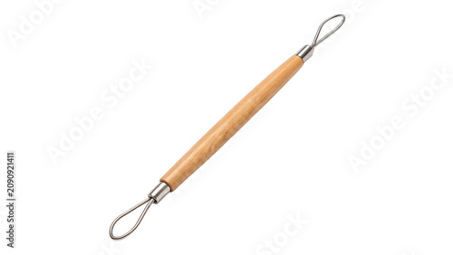 Foto Traditional manual wooden dining spoon kitchen utensil isolated on a transparent