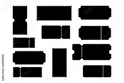 Fotografía Blank ticket templates collection with coupon, voucher and admission ticket shapes