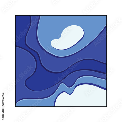 Obraz na plátne Abstract illustration creating a seamless background with wavy, organic shapes i