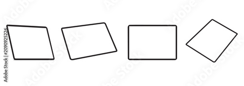 Foto Simple vector illustration of four parallelograms in different orientations and