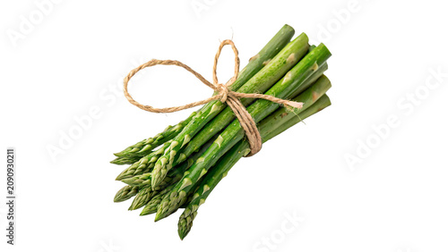 Foto Bunch of fresh green asparagus spears organic vegetables isolated on transparent