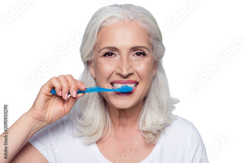 Cuadro en lienzo Concept of cleaning teeth is a correct way
