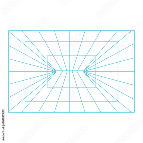 Photos Abstract grid lines forming a digital floor with a receding perspective, illustr