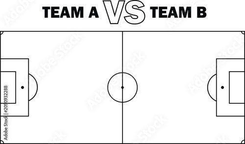 Team a versus team b soccer match football sport game competition