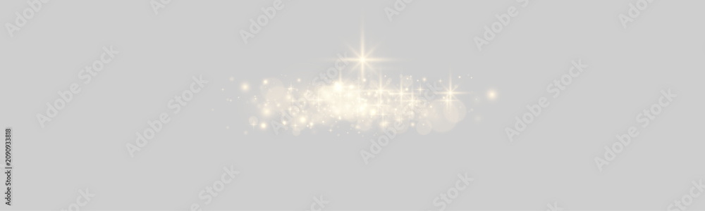Fototapeta premium Luminous glitter dust, shimmering dots, soft circles with warm glow. Sparkling highlights, luminous sparks particles and gold light texture. Vector PNG illustration.