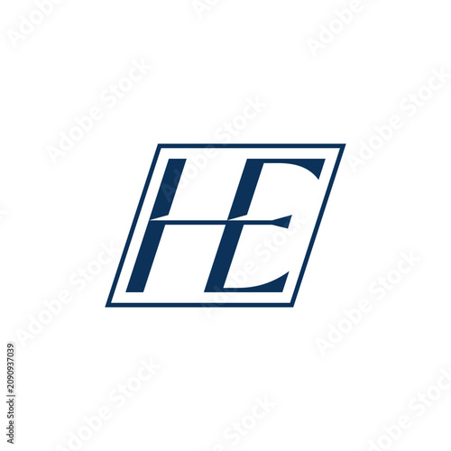 letter HE monogram unique logo vector