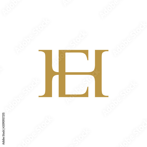 letter HE monogram unique logo vector