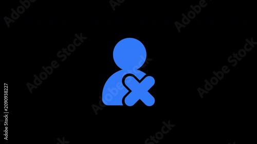 Remove User Profile Cancel Subscription Access Blocked Blue animation
