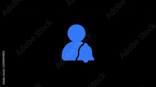 User Profile Notification Alert Reminder Settings Bell Icon Blue animation