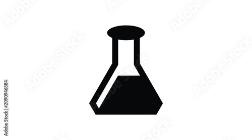 Tableau sur toile Erlenmeyer flask vector icon illustration representing scientific research labor