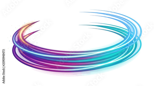 Tableau sur toile A vibrant swirling motion of colorful lines recreate this image as a graphic des