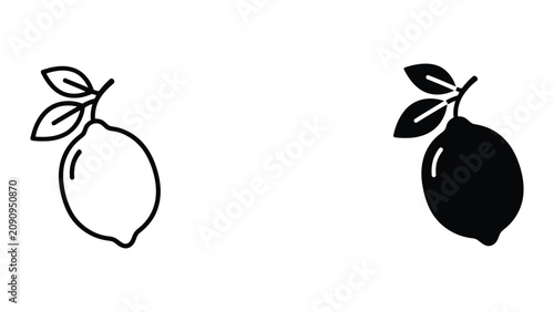 Bild auf Leinwand Professional Minimal Vector Icon Lemon with leaves vector icon Editable Stroke,
