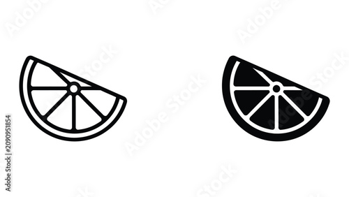 Tableau sur toile Professional Minimal Vector Icon Citrus fruit wedge segment vector icon set Edit