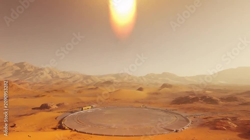 Spaceship or rocket on Mars.
