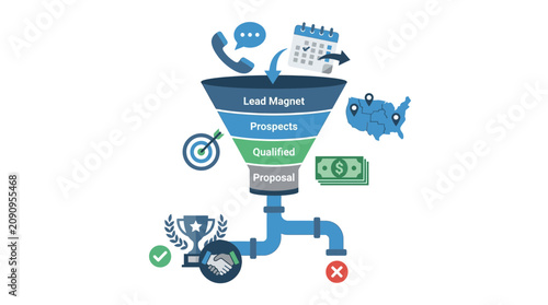 Cuadro en lienzo Sales Funnel Marketing Strategy - Lead Generation to Conversion