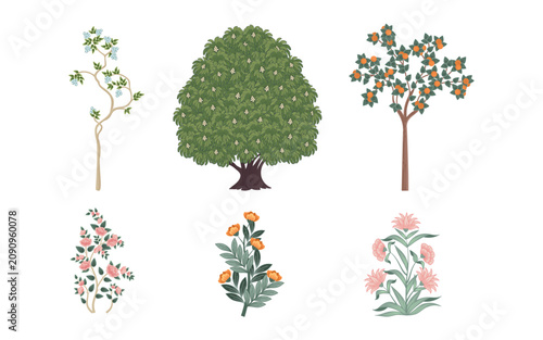 Schilderij op canvas A culturally inspired retro tree design that reflects the grandeur and heritage of a royal kingdom