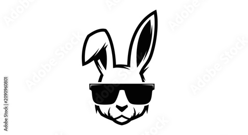 Cool rabbit character wearing sunglasses vector illustration.