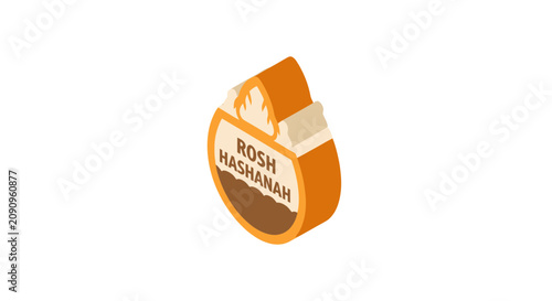 Bild auf Leinwand Isometric rosh hashanah jewish new year symbol