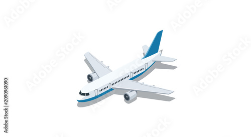 Bild auf Leinwand Commercial passenger airplane in isometric view