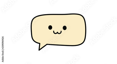 Fotografija Cute character speech bubble with happy face