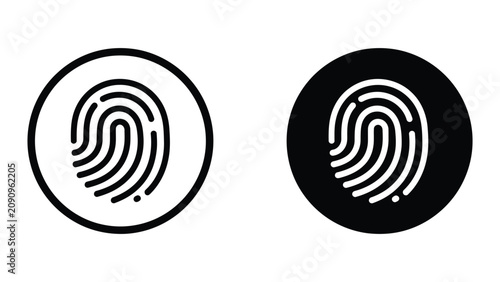 Tableau sur toile Professional Minimal Vector Icon Fingerprint identification icon set Editable St