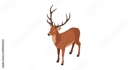 Majestic deer with large antlers standing