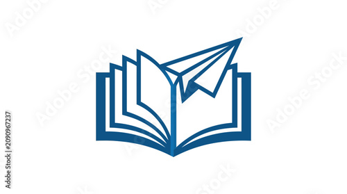 Open Book with Paper Airplane Flying Out - Symbolizing Ideas, Creativity, and Innovation