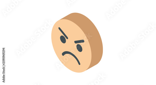 Slika na platnu Angry facial expression icon with scowling brow