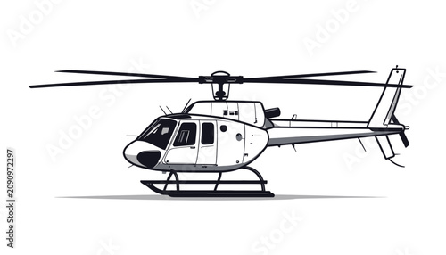 Bild auf Leinwand Helicopter Aircraft Rotorcraft Vehicle Transport.