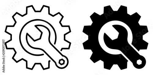 gear wrench icon vector illustration