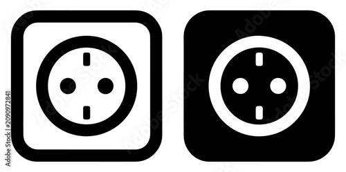 Photos power socket outlet vector icon