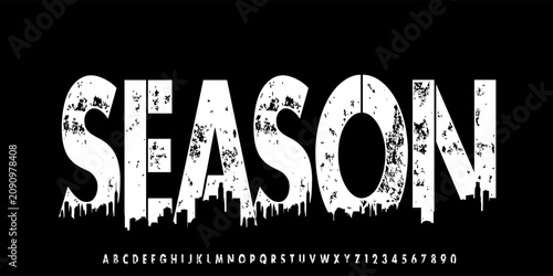 Fotografía Season Grunge Font, Uppercase 
Heavy distressed grunge font with rough texture, perfect for hardcore music, band posters, and underground design