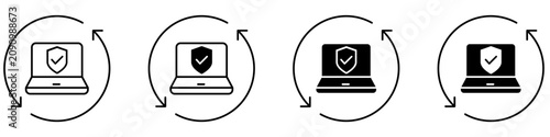 System update icon vector. Software upgrade illustration sign. Operating system update symbol. System maintenance logo or mark.