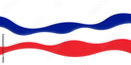 Tableau sur toile Abstract Waving Russia Flag Background with Flowing Red and Blue Ribbon Waves Co