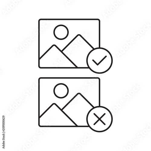 Fotografie Image Approval and Rejection Line Icon