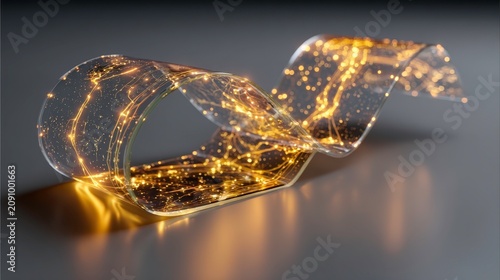 Abstract Light Waves with Glowing Particles and Smooth Surface