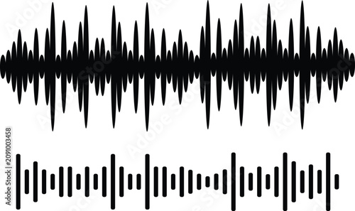 Black sound wave and equalizer audio music waveform
