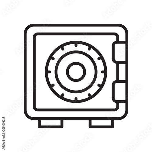 Tableau sur toile Bank safe vault strongbox line icon