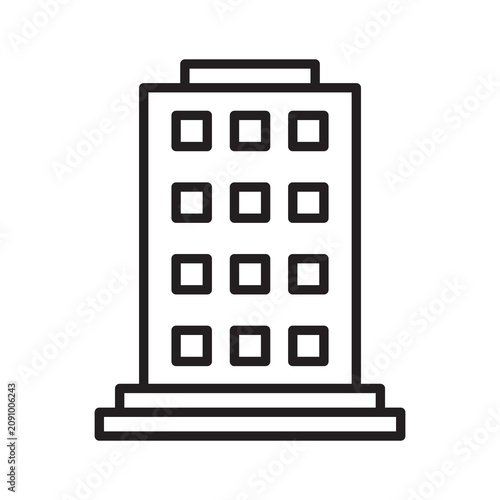 Tableau sur toile Police station precinct building line icon