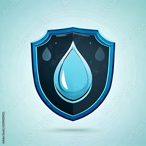 Water drop shield with radiating background