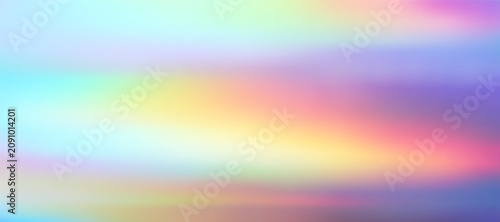 Iridescent pearl gradation background with pastel nacre ombre. Luxury pearlescent silk gradient backdrop with soft aurora texture. Holograph rainbow foil with sunlight reflection. Realistic vector bg
