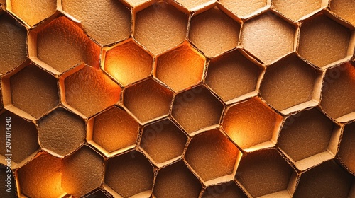 Honeycomb cardboard texture background natural brown hexagonal cells sustainable eco-friendly recycled material seamless pattern for web design applications