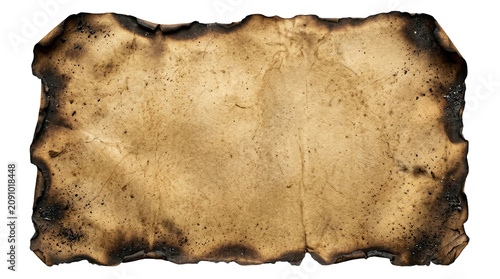 Schilderij op canvas Vintage burnt parchment paper texture, aged beige antique scroll background with