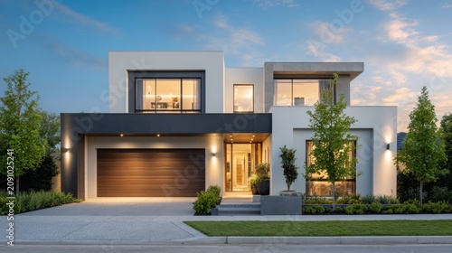 Luxury contemporary home for sale showcasing modern architecture in a serene neighborhood